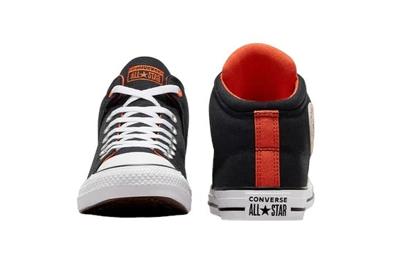 Black and cheap orange converse