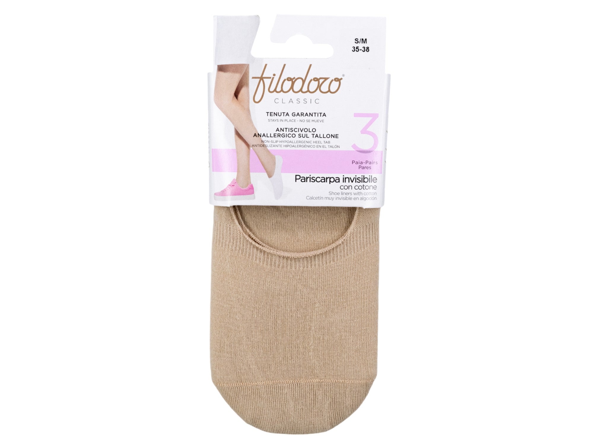 Filodoro Pariscarpa Invisible Cotton Footlets - 3 Pack