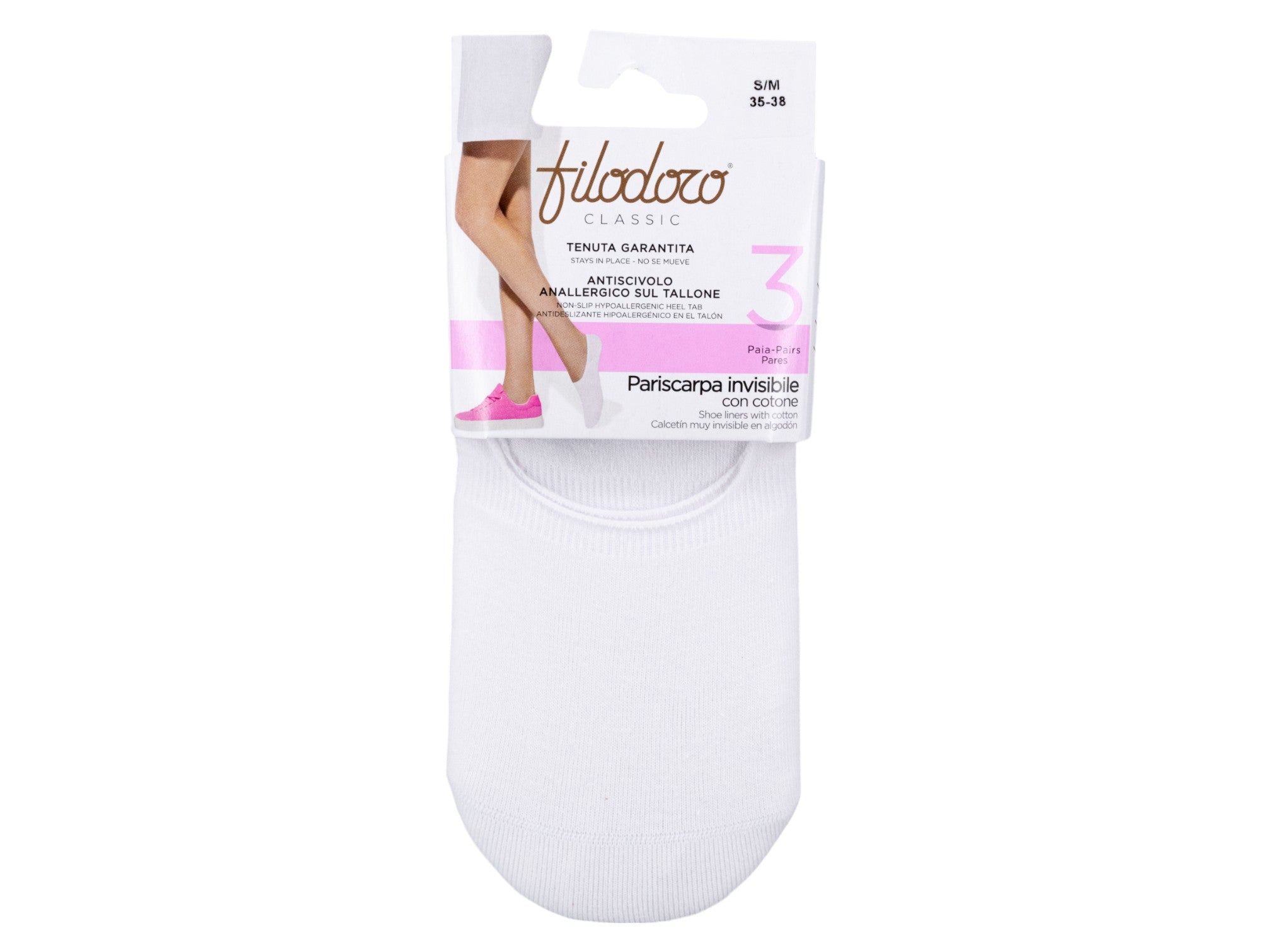 Filodoro Pariscarpa Invisible Cotton Footlets - 3 Pack